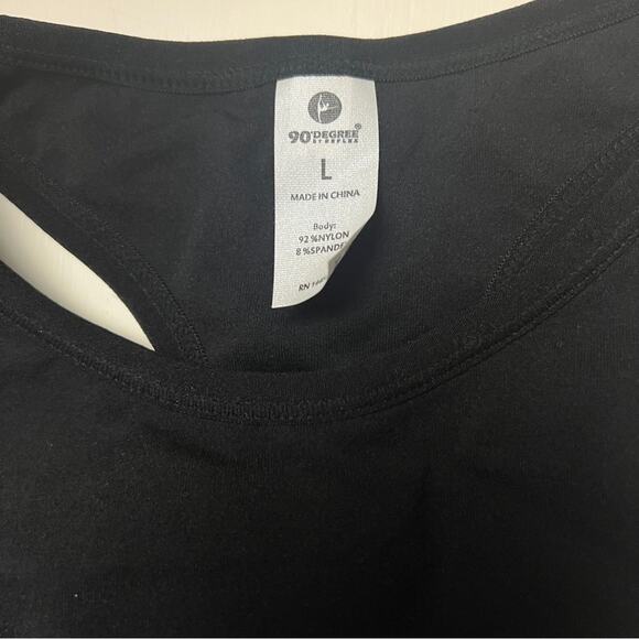 90 Degree By Reflex Athletic Sporty Black Padded Activewear Sports Bra Sz Top L - Picture 3 of 8